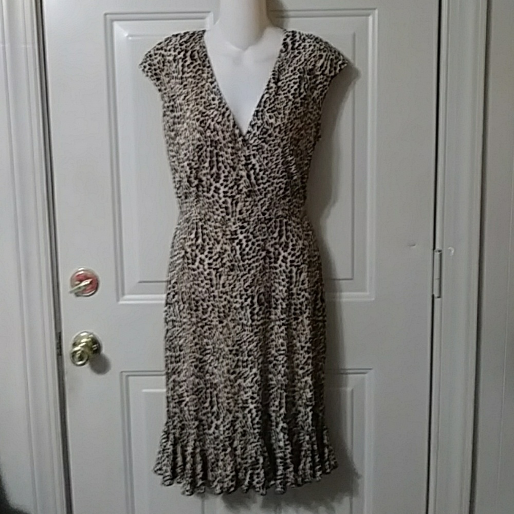 leopard animal print faux wrap dress